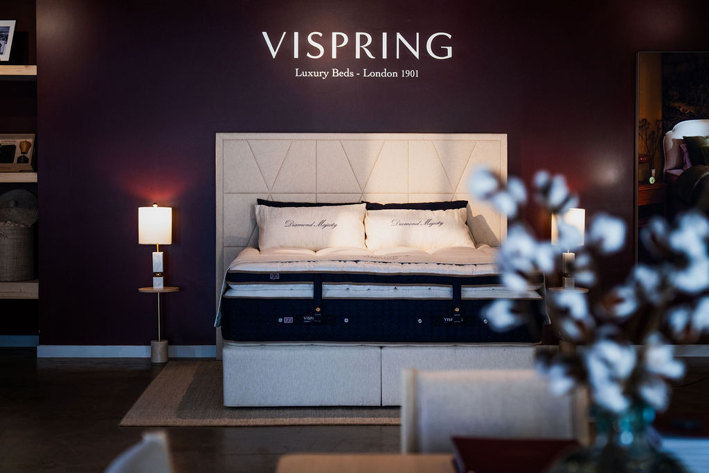 Vispring made-to-order bed in a Denver bedroom setting