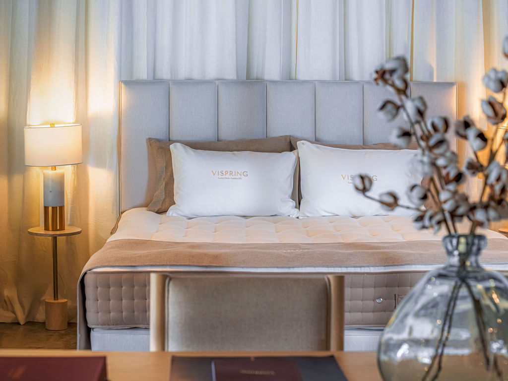 Vispring made-to-order bed in a Denver bedroom setting
